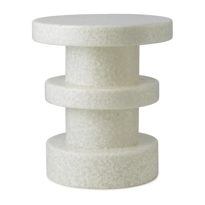 Bit Stack rund skammel - Hvid/Hvid, Ø36x42 cm - Normann Copenhagen