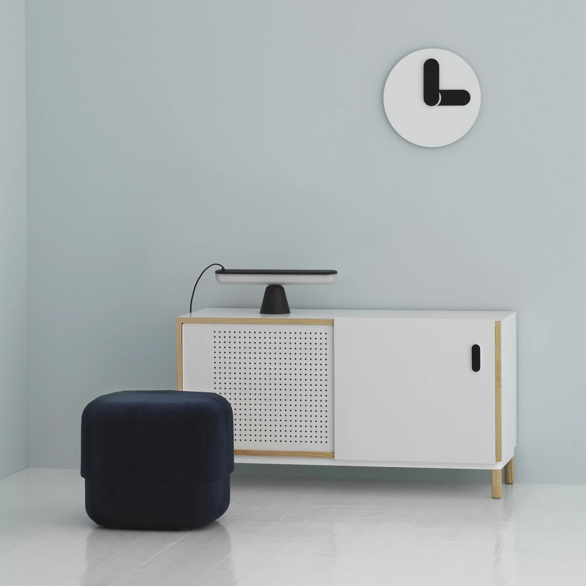 Bold væg-ur, hvid Normann Copenhagen