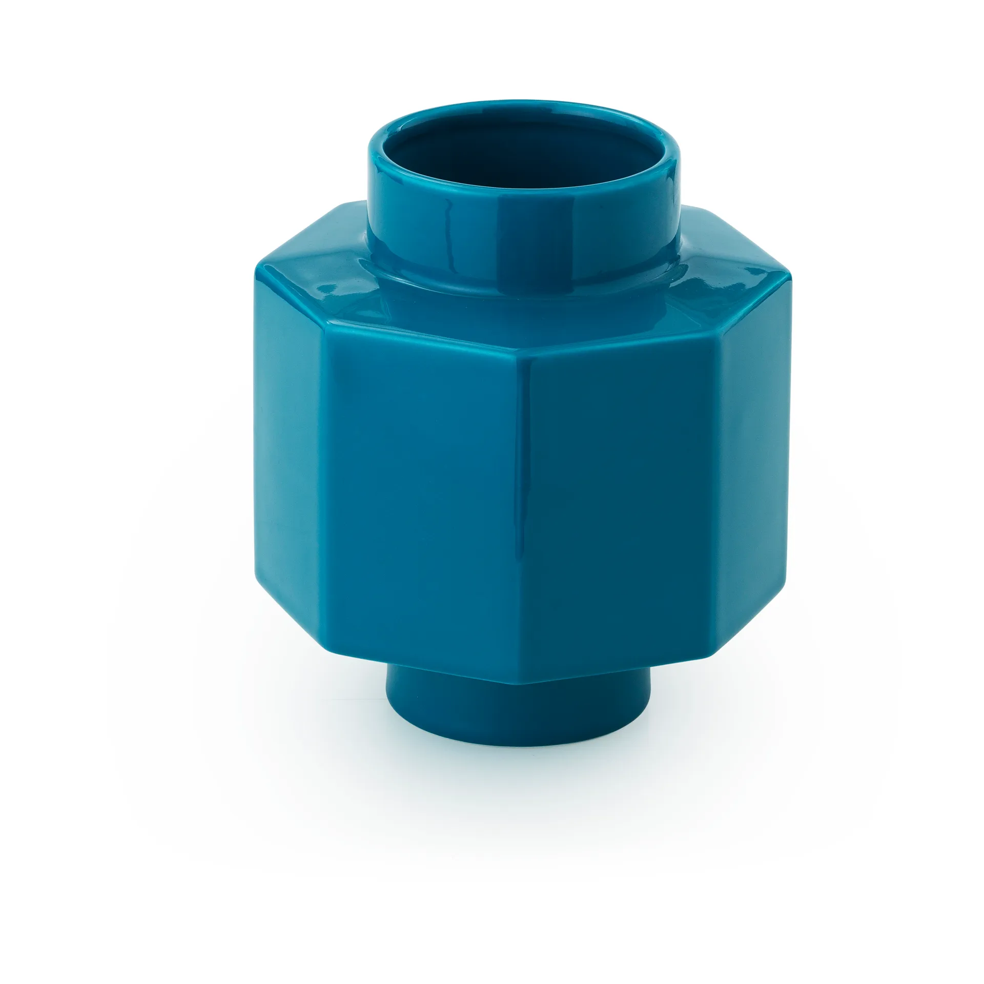 Deko Object H5 Hexagon vase, Petrol Blue Normann Copenhagen