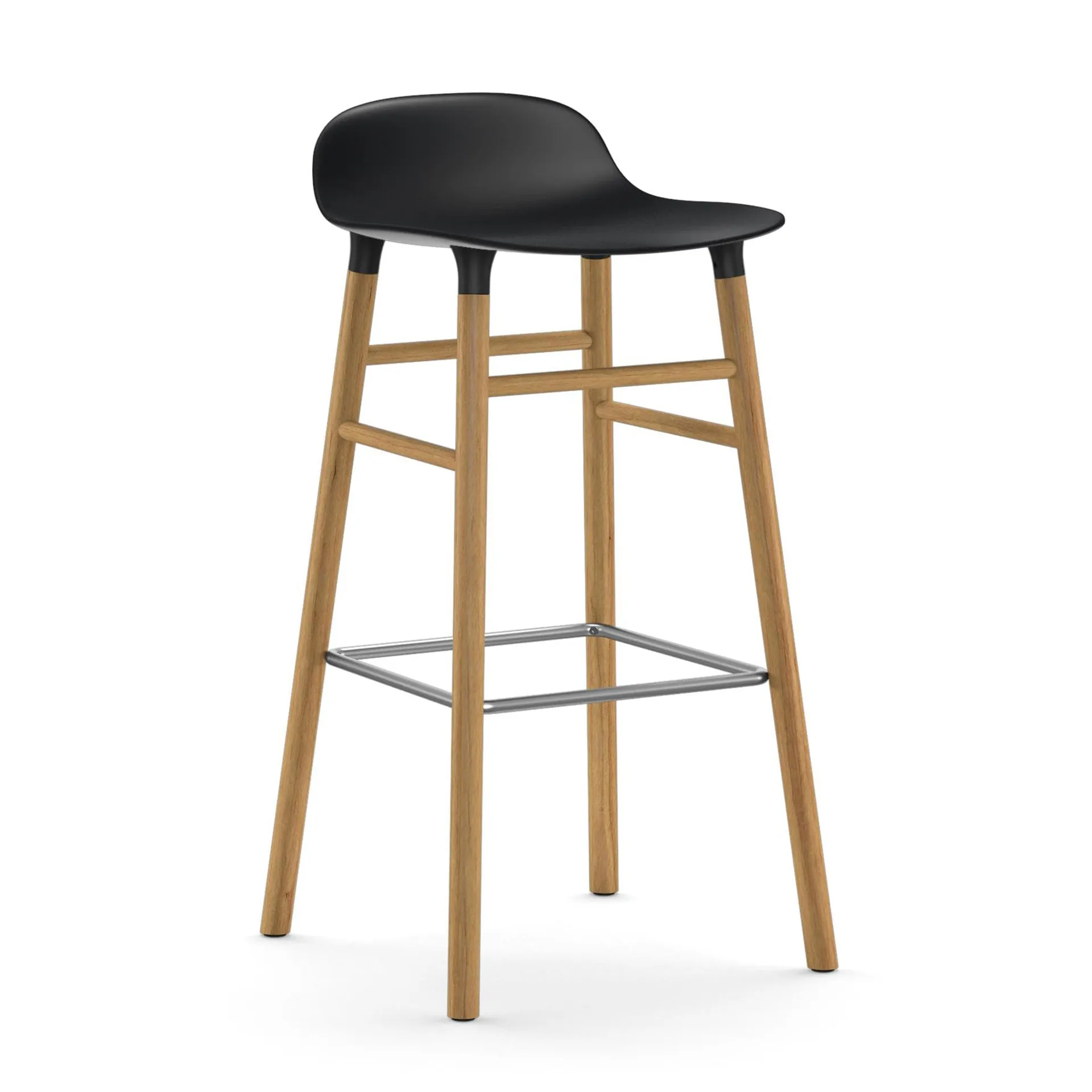 Form barstol egeben 75 cm, sort Normann Copenhagen