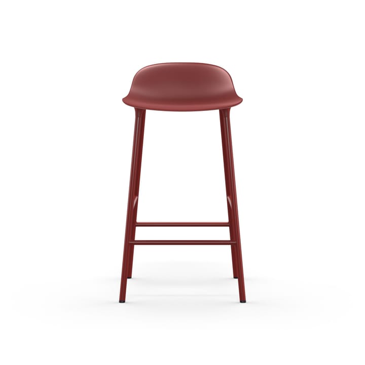 Form barstol lav, red, rødlakerede stålben Normann Copenhagen