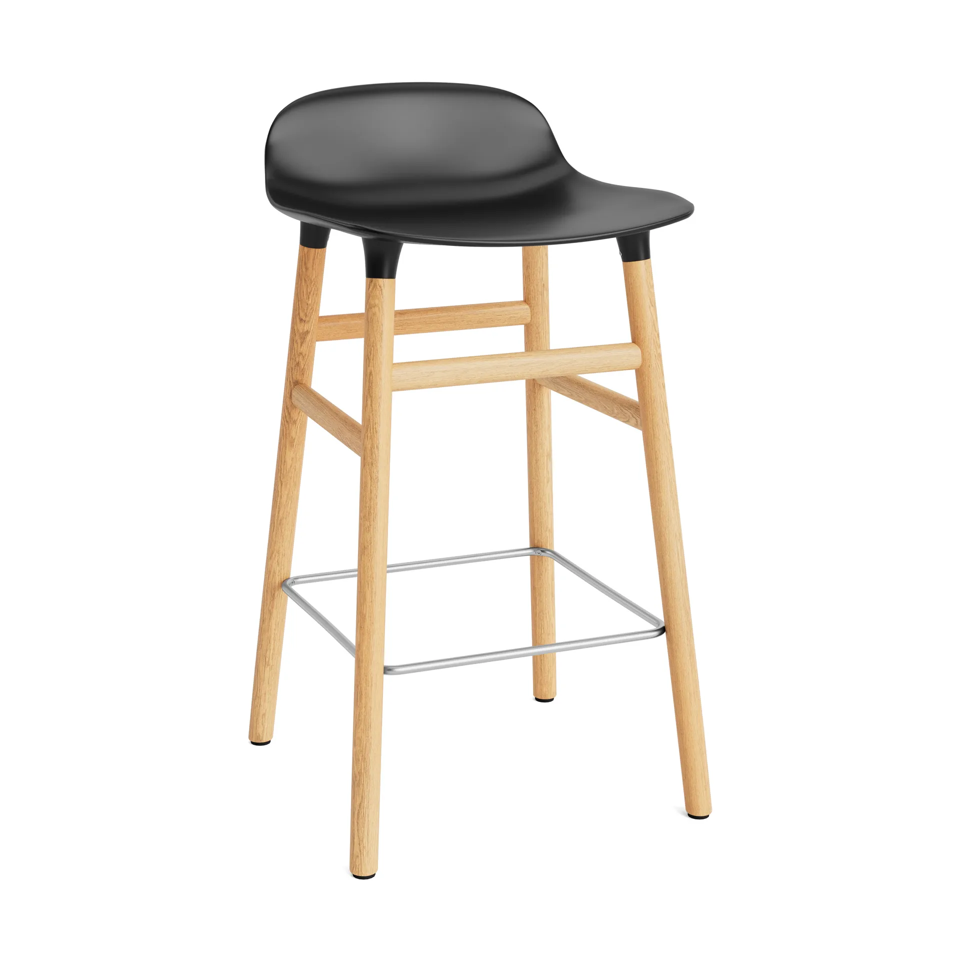 Form Chair barstol egeben, sort Normann Copenhagen