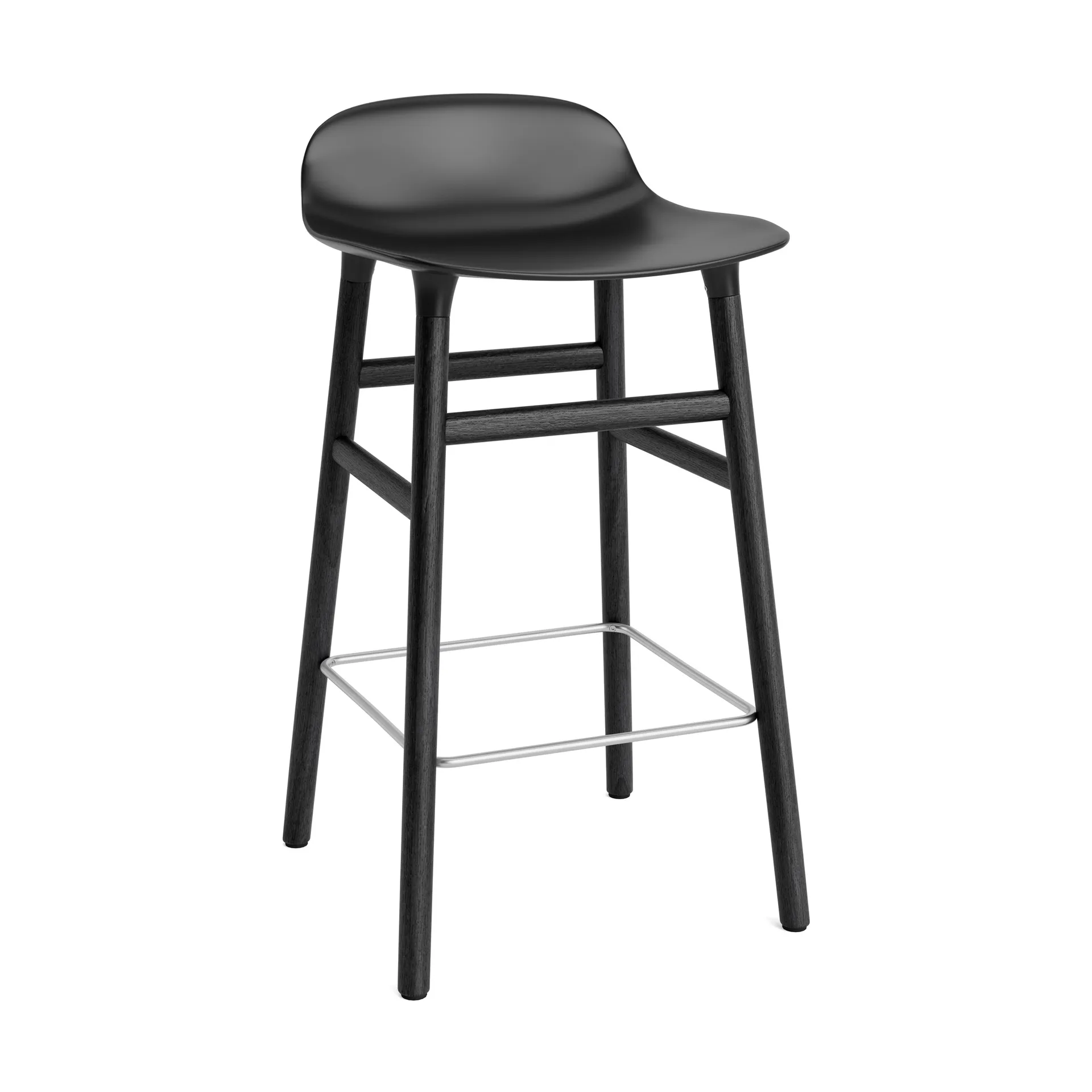 Form Chair barstol lakerede egetræsben 65 cm, sort Normann Copenhagen