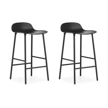 Form Chair barstol med metalben, Sort, 2 stk. - Normann Copenhagen