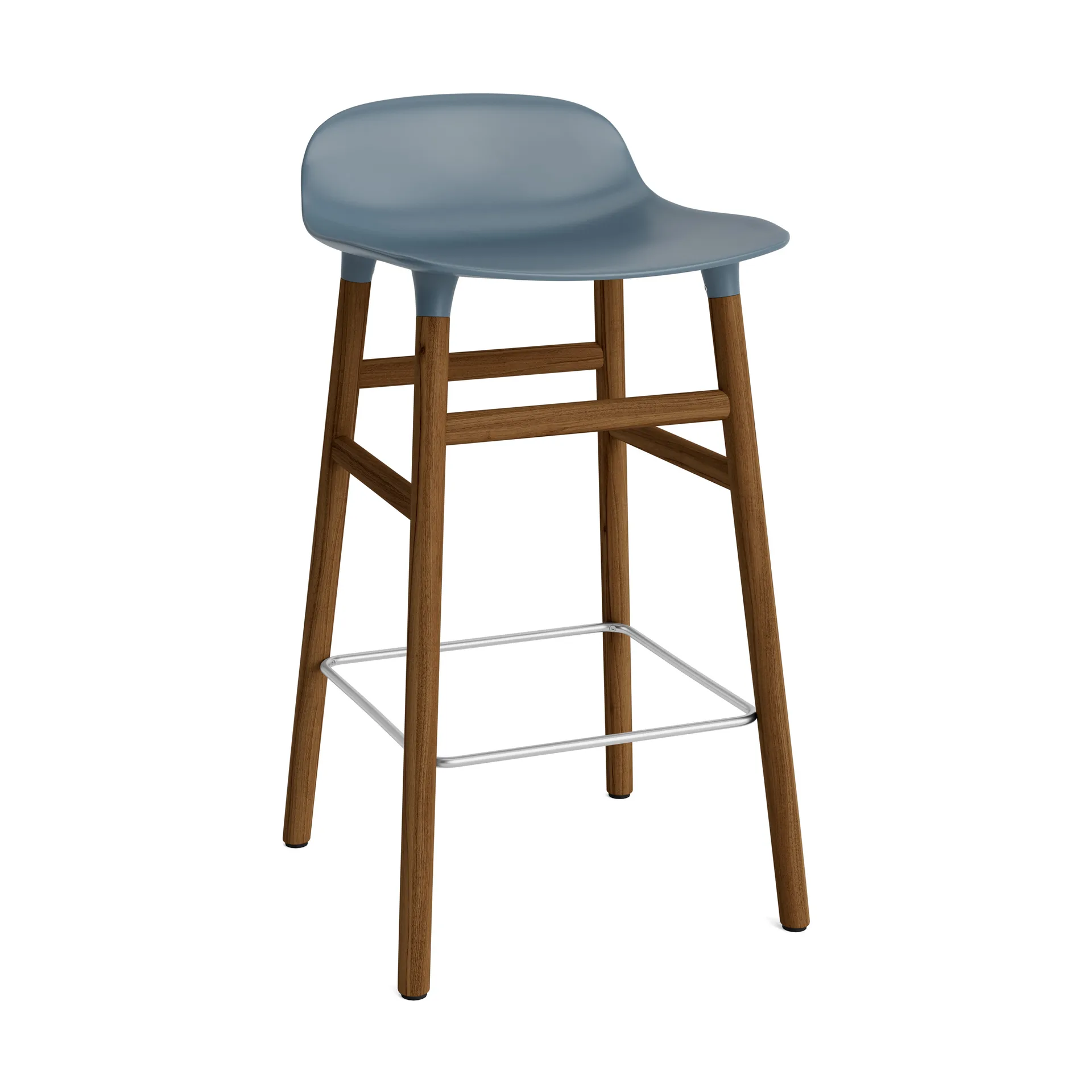 Form Chair barstol valnøddeben, blå Normann Copenhagen