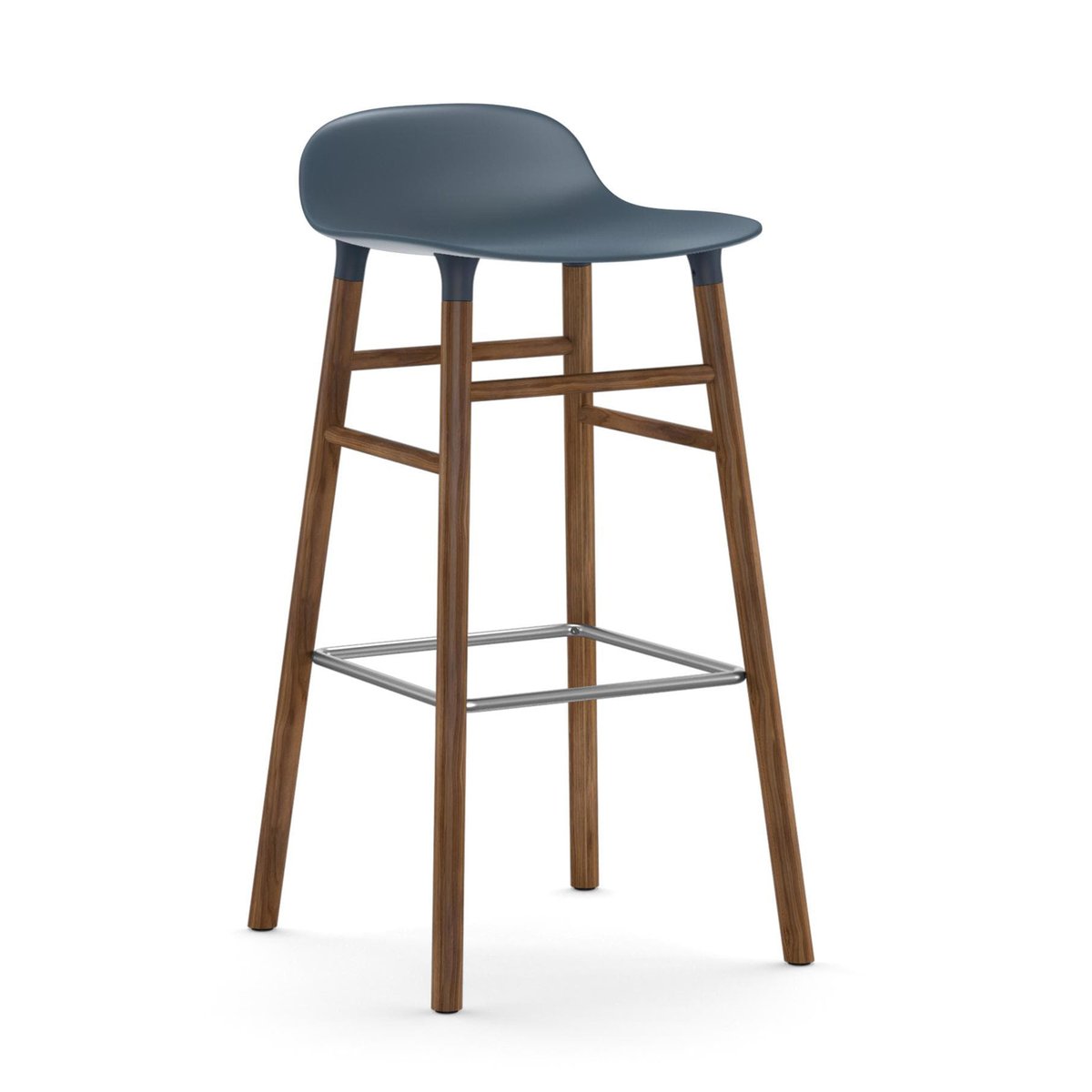 Normann Copenhagen Form Chair barstol valnøddeben blå