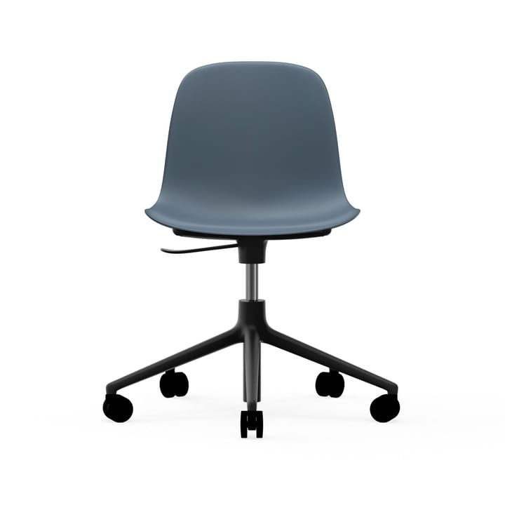 Form chair drejestol, 5W kontorstol - blå, sort aluminium, hjul - Normann Copenhagen