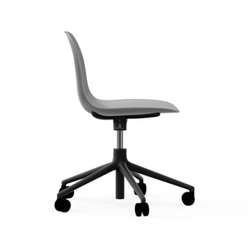 Form chair drejestol, 5W kontorstol - grå, sort aluminium, hjul - Normann Copenhagen