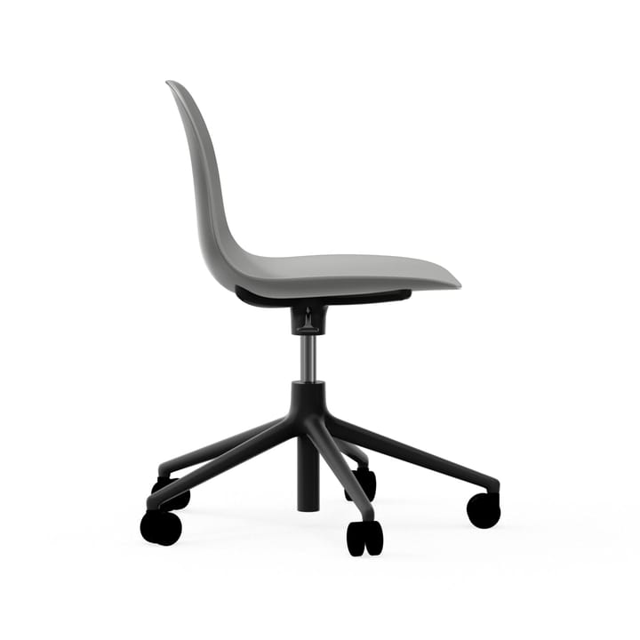 Form chair drejestol, 5W kontorstol, grå, sort aluminium, hjul Normann Copenhagen