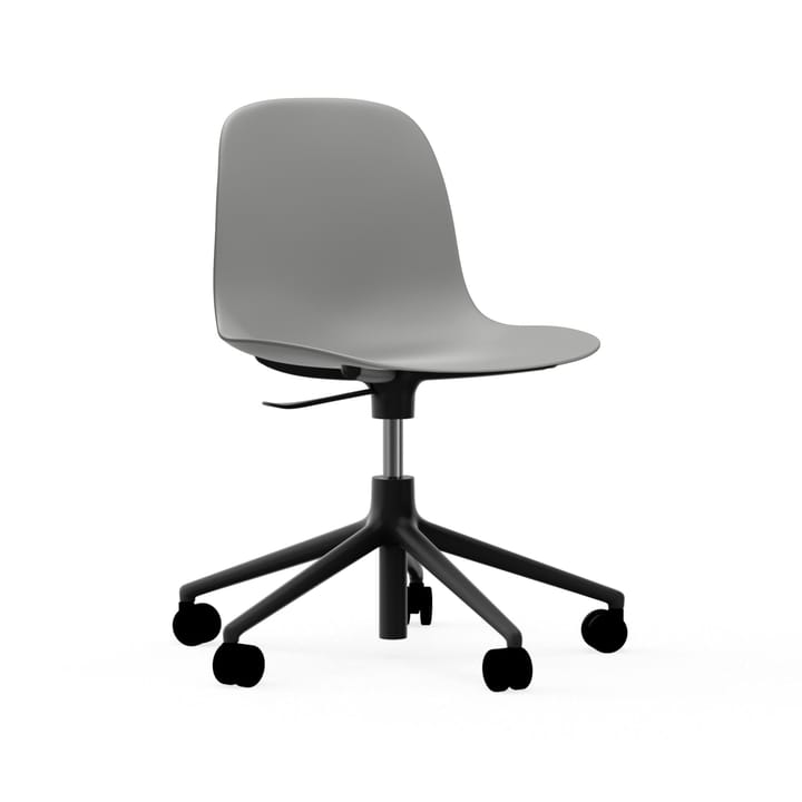 Form chair drejestol, 5W kontorstol, grå, sort aluminium, hjul Normann Copenhagen