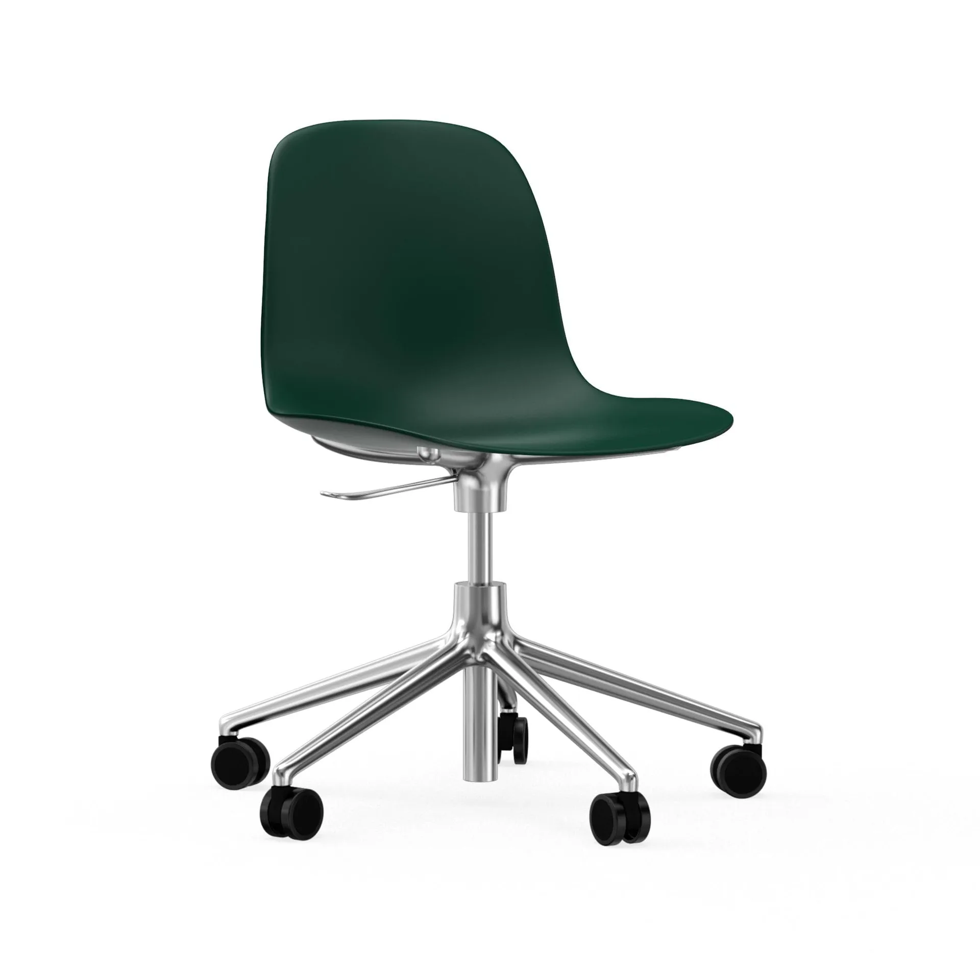 Form chair drejestol, 5W kontorstol, grøn, aluminium, hjul Normann Copenhagen