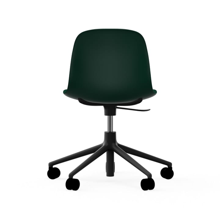 Form chair drejestol, 5W kontorstol, grøn, sort aluminium, hjul Normann Copenhagen