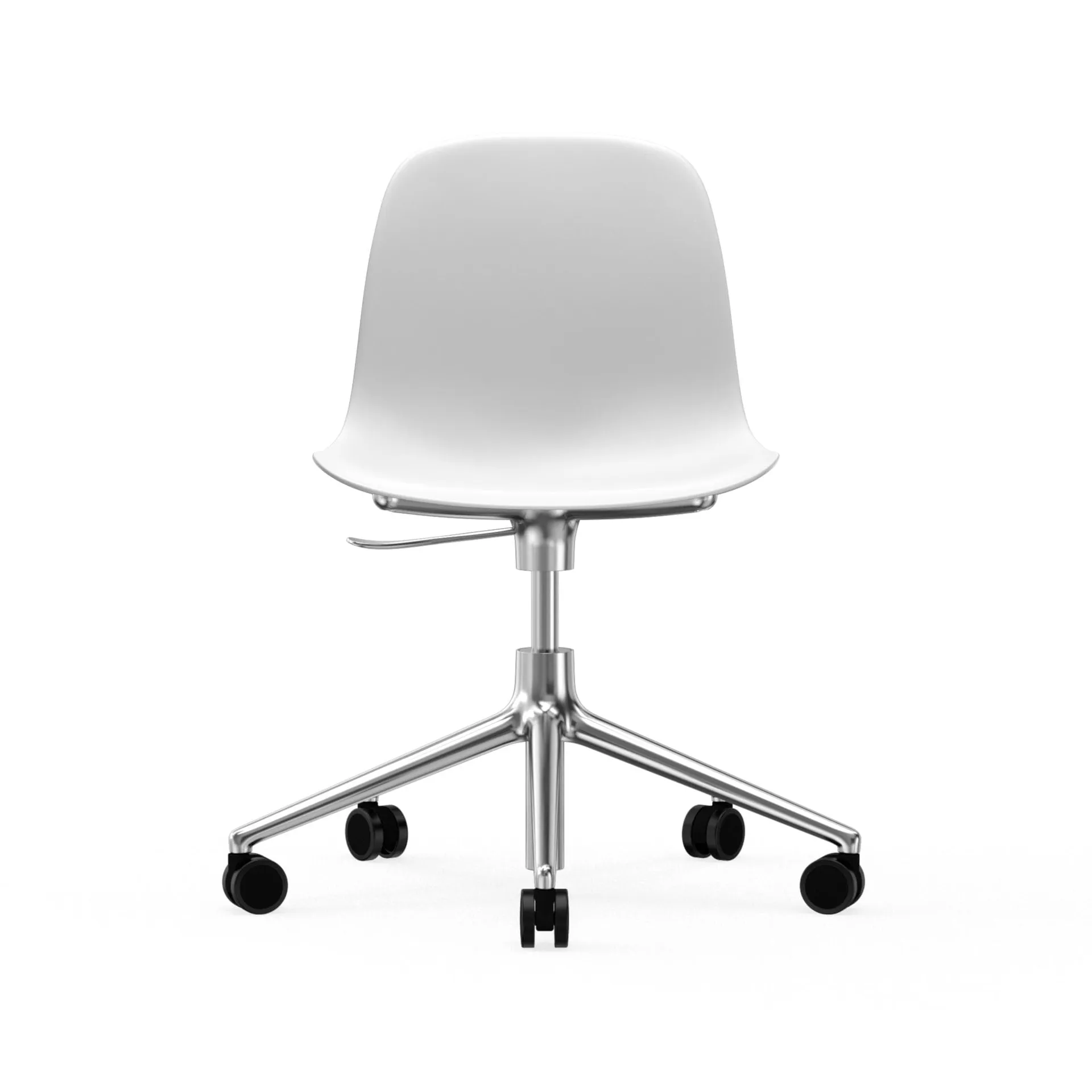 Form chair drejestol, 5W kontorstol, hvid, aluminium, hjul Normann Copenhagen