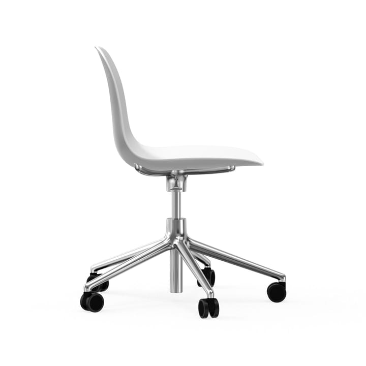 Form chair drejestol, 5W kontorstol - hvid, aluminium, hjul - Normann Copenhagen