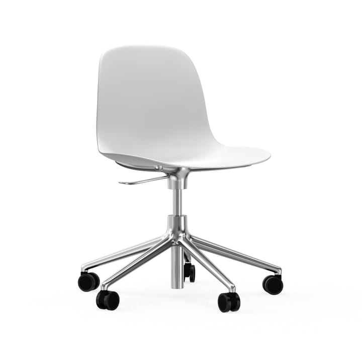 Form chair drejestol, 5W kontorstol - hvid, aluminium, hjul - Normann Copenhagen