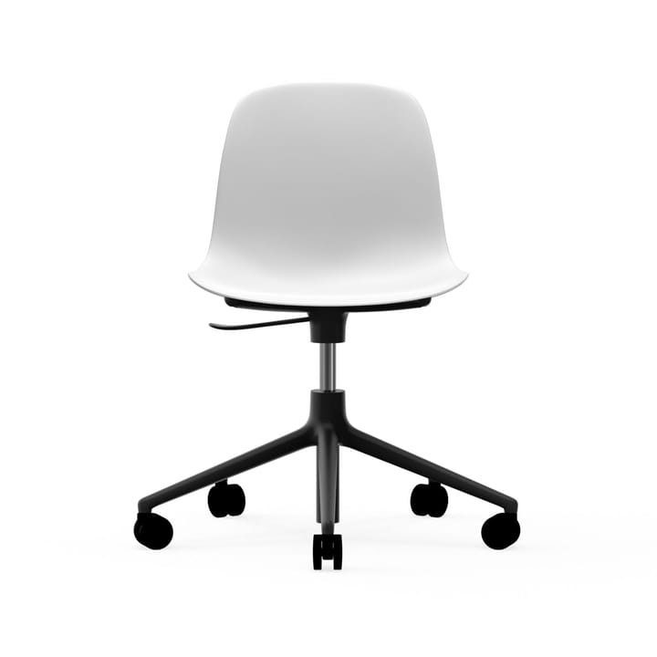 Form chair drejestol, 5W kontorstol - hvid, sort aluminium, hjul - Normann Copenhagen