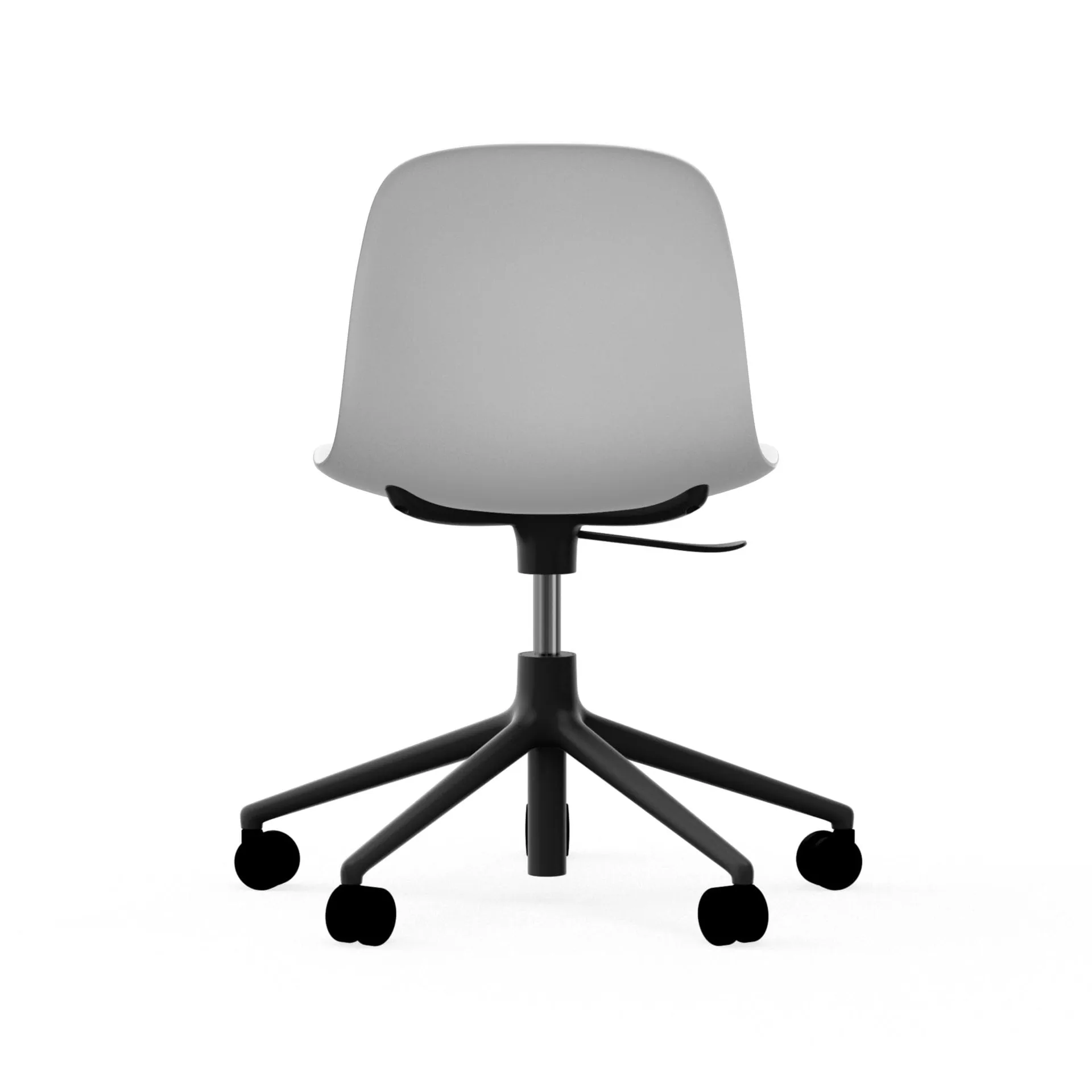 Form chair drejestol, 5W kontorstol, hvid, sort aluminium, hjul Normann Copenhagen