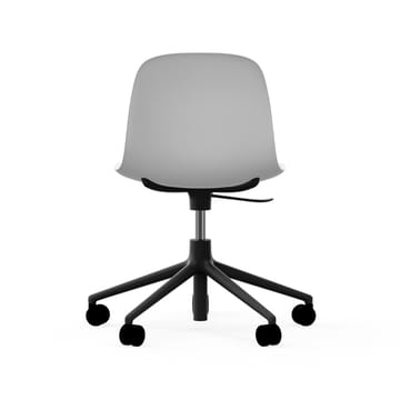 Form chair drejestol, 5W kontorstol - hvid, sort aluminium, hjul - Normann Copenhagen