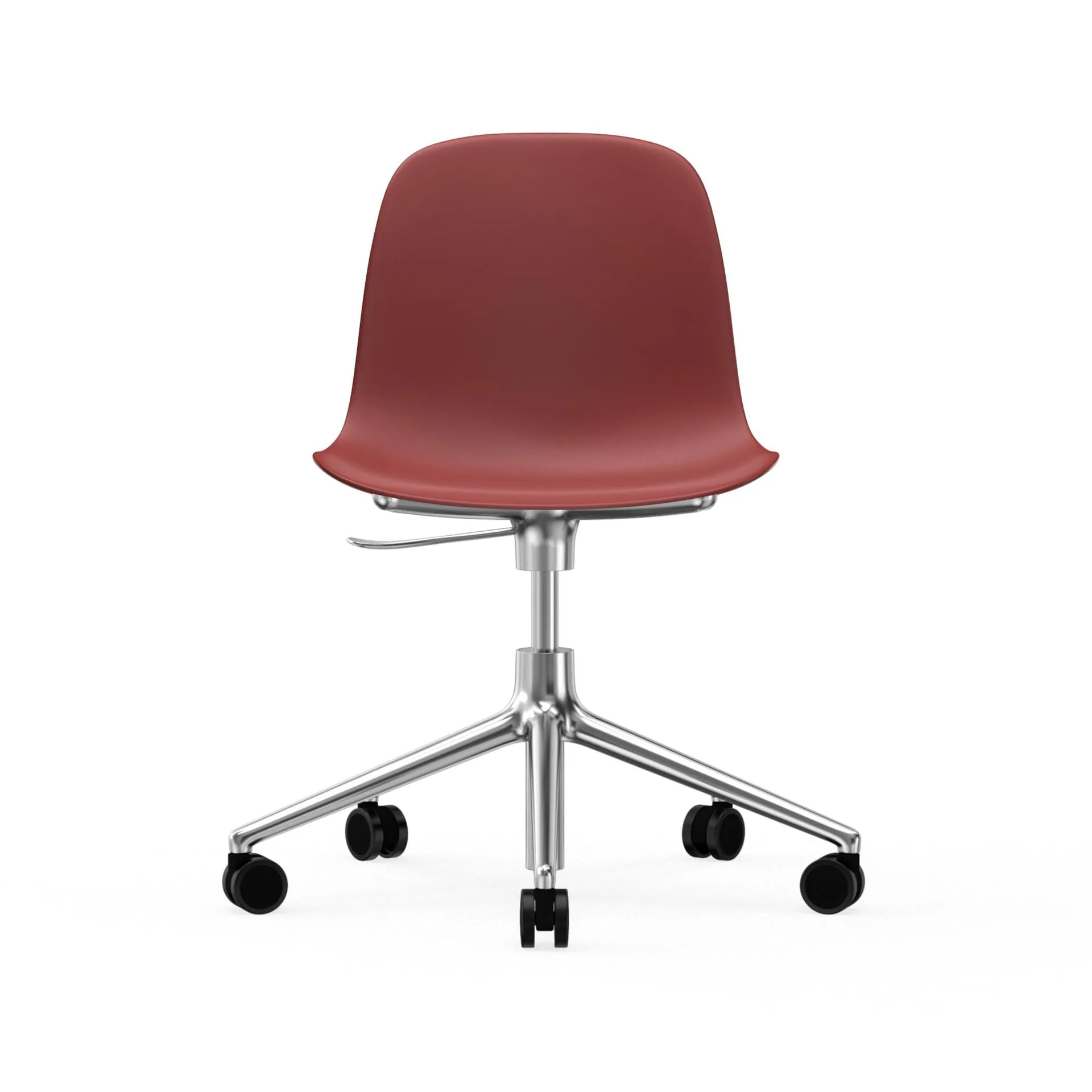 Form chair drejestol, 5W kontorstol, rød, aluminium, hjul Normann Copenhagen