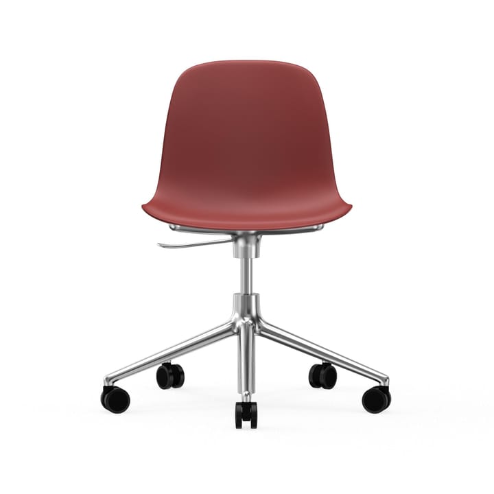 Form chair drejestol, 5W kontorstol - rød, aluminium, hjul - Normann Copenhagen