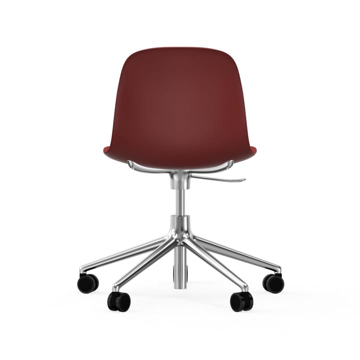 Form chair drejestol, 5W kontorstol - rød, aluminium, hjul - Normann Copenhagen