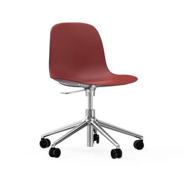 Form chair drejestol, 5W kontorstol - rød, aluminium, hjul - Normann Copenhagen