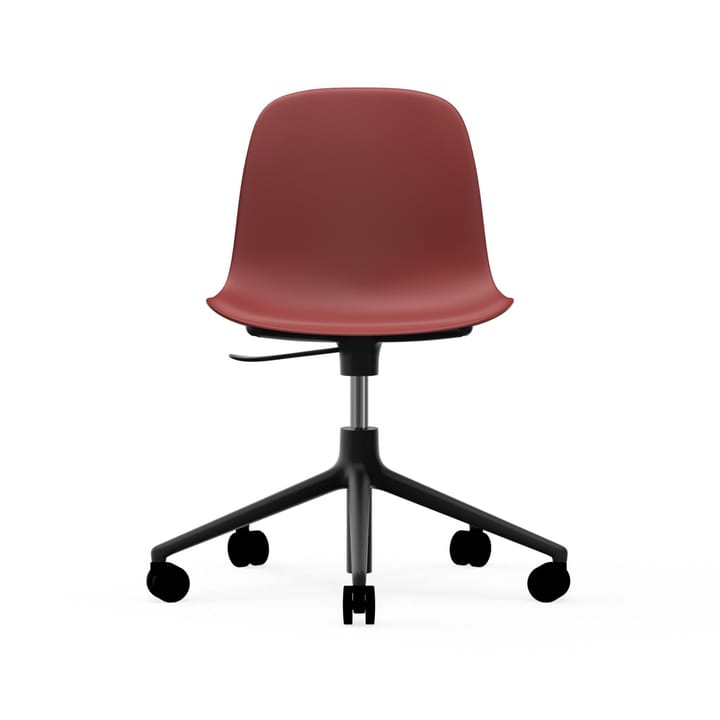 Form chair drejestol, 5W kontorstol - rød, sort aluminium, hjul - Normann Copenhagen