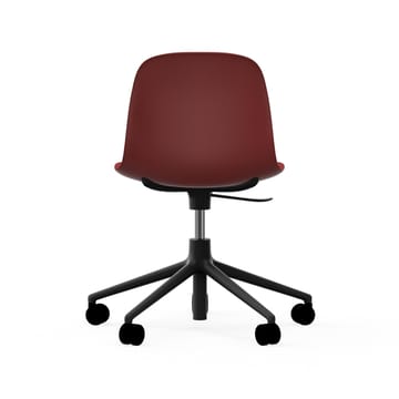 Form chair drejestol, 5W kontorstol - rød, sort aluminium, hjul - Normann Copenhagen