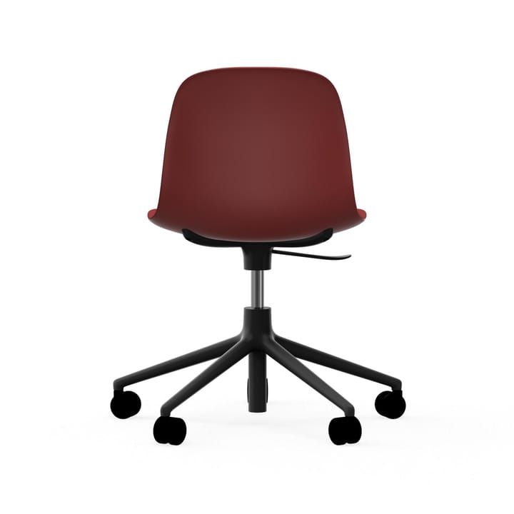 Form chair drejestol, 5W kontorstol, rød, sort aluminium, hjul Normann Copenhagen