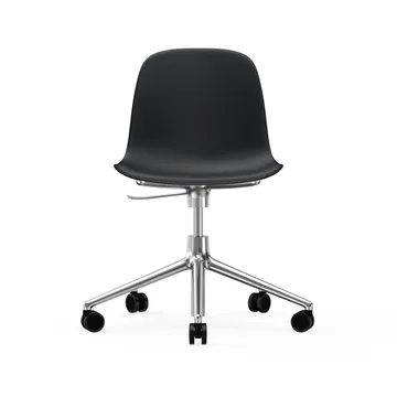 Form chair drejestol, 5W kontorstol - sort, aluminium, hjul - Normann Copenhagen
