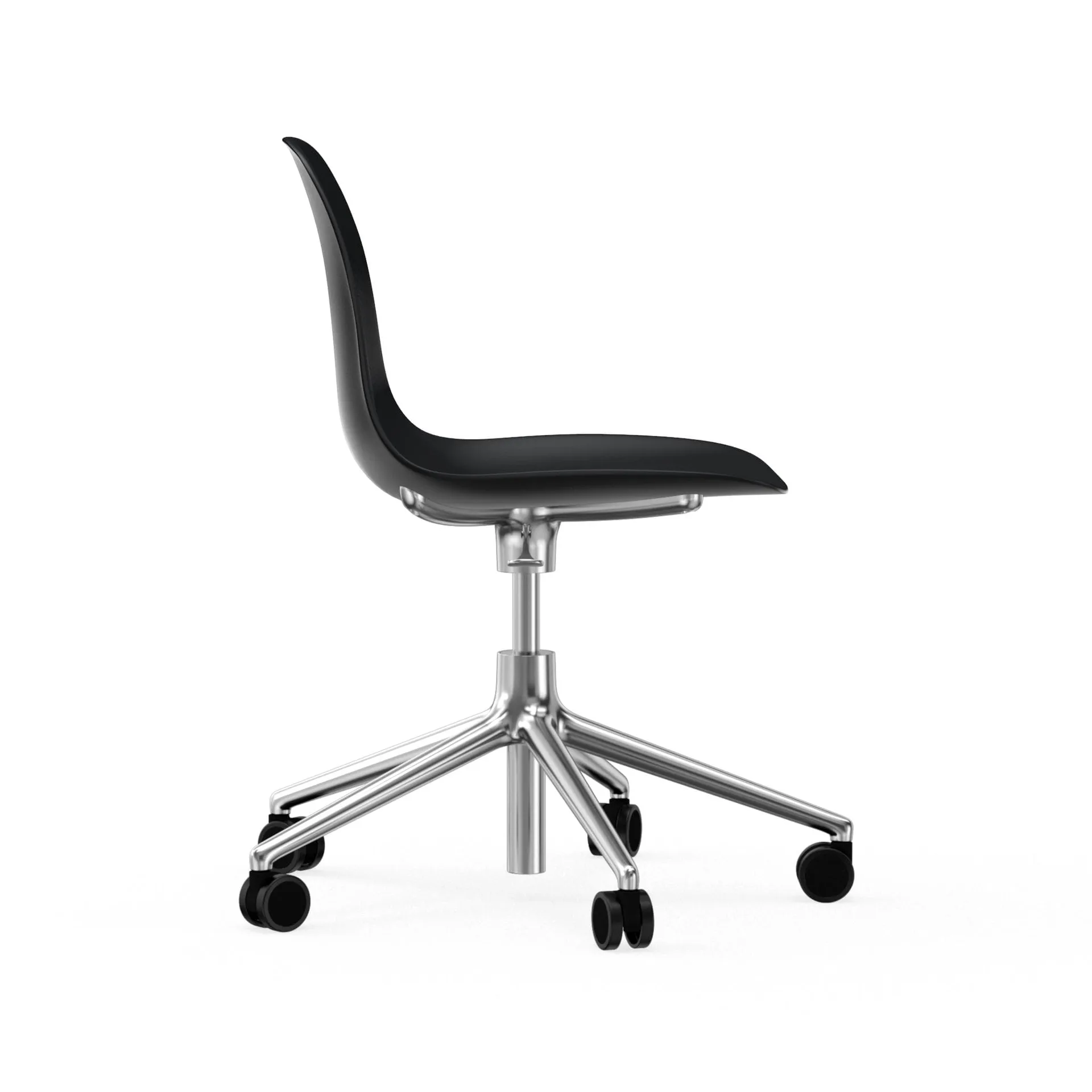 Form chair drejestol, 5W kontorstol, sort, aluminium, hjul Normann Copenhagen