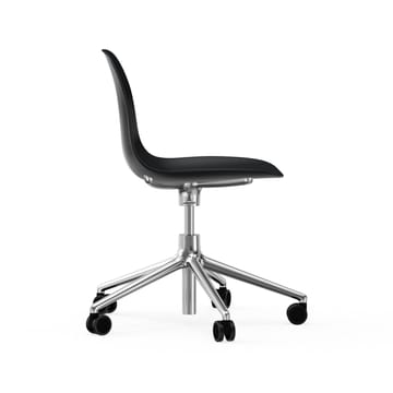 Form chair drejestol, 5W kontorstol - sort, aluminium, hjul - Normann Copenhagen