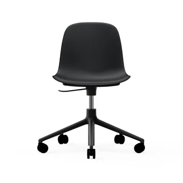 Form chair drejestol, 5W kontorstol - sort, aluminium, hjul - Normann Copenhagen