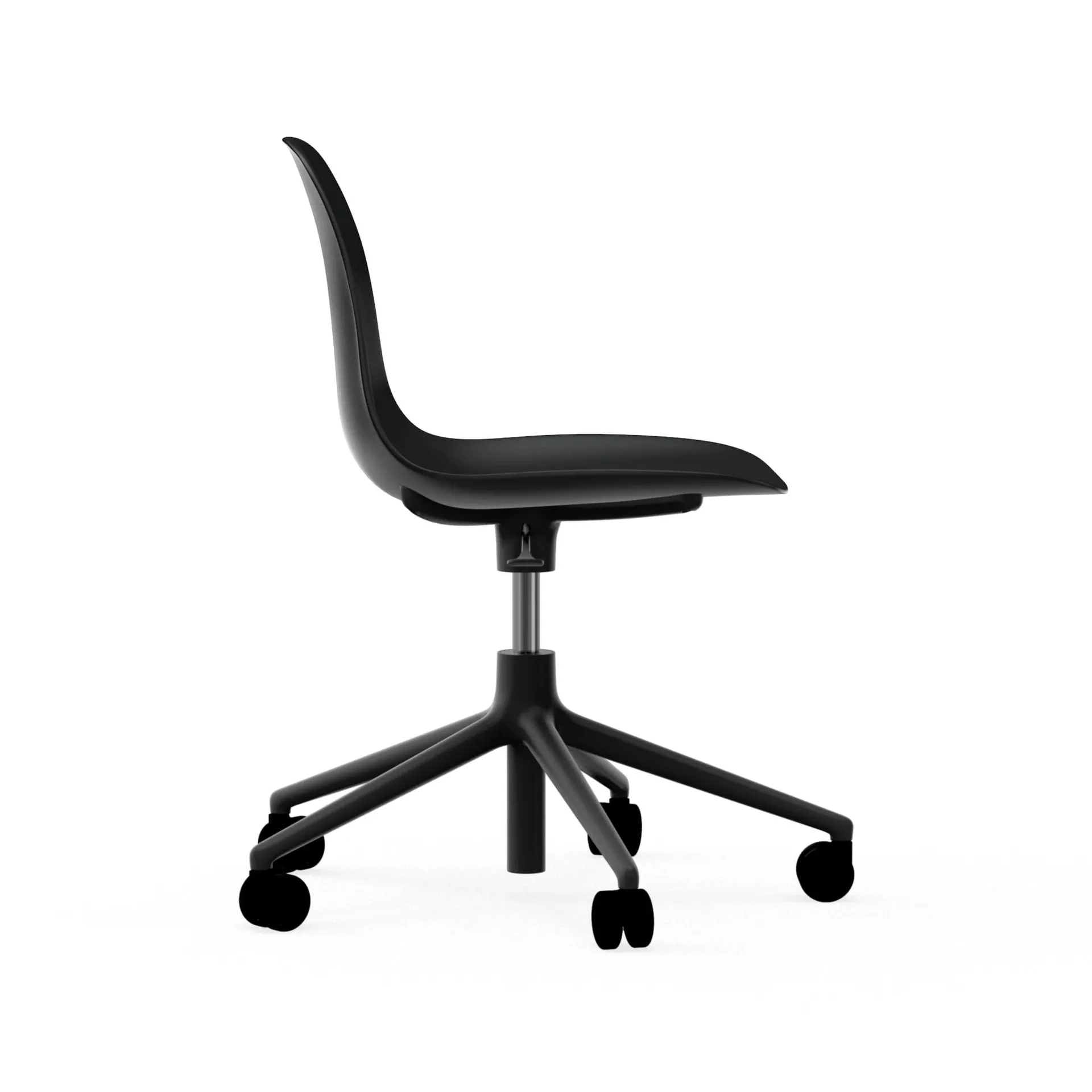 Form chair drejestol, 5W kontorstol, sort, aluminium, hjul Normann Copenhagen