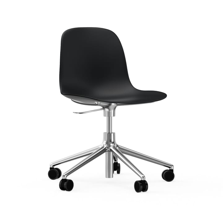 Form chair drejestol, 5W kontorstol - sort, aluminium, hjul - Normann Copenhagen