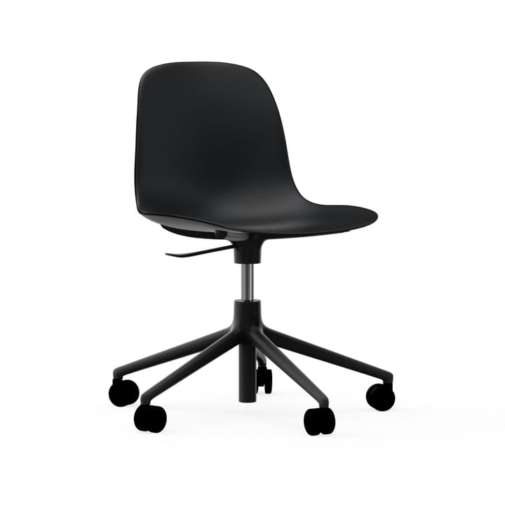 Form chair drejestol, 5W kontorstol - sort, aluminium, hjul - Normann Copenhagen