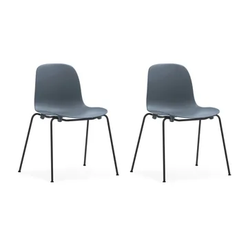 Form Chair stabelbar stol sorte ben 2-pak, blå - Normann Copenhagen