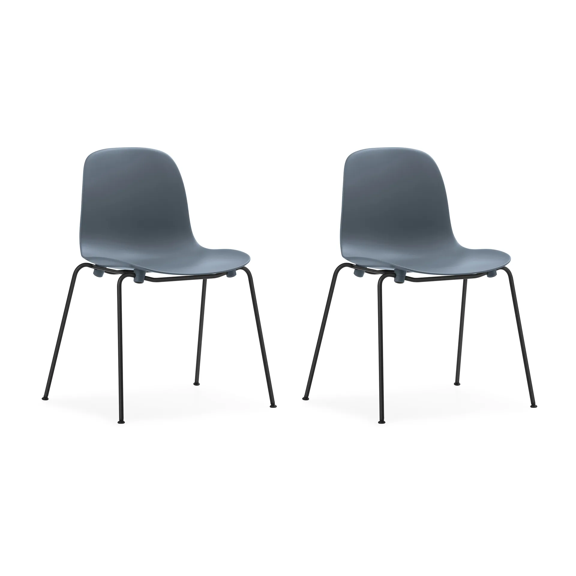 Form Chair stabelbar stol sorte ben 2-pak, blå Normann Copenhagen
