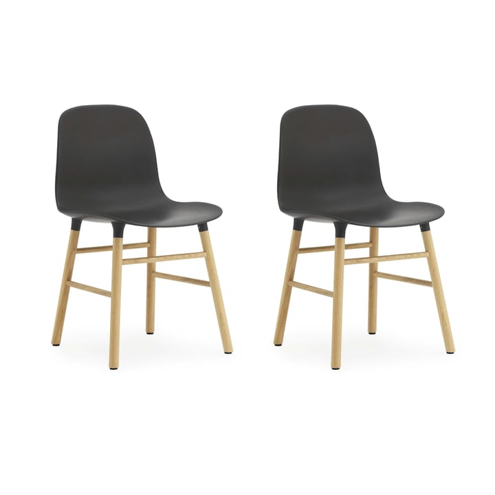Form Chair stol egeben pakke med to styk 2-pak - sort-egetræ - Normann Copenhagen