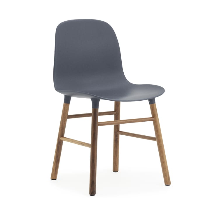 Form Chair stol valnøddeben pakke med to styk 2-pak - blå-valnød - Normann Copenhagen