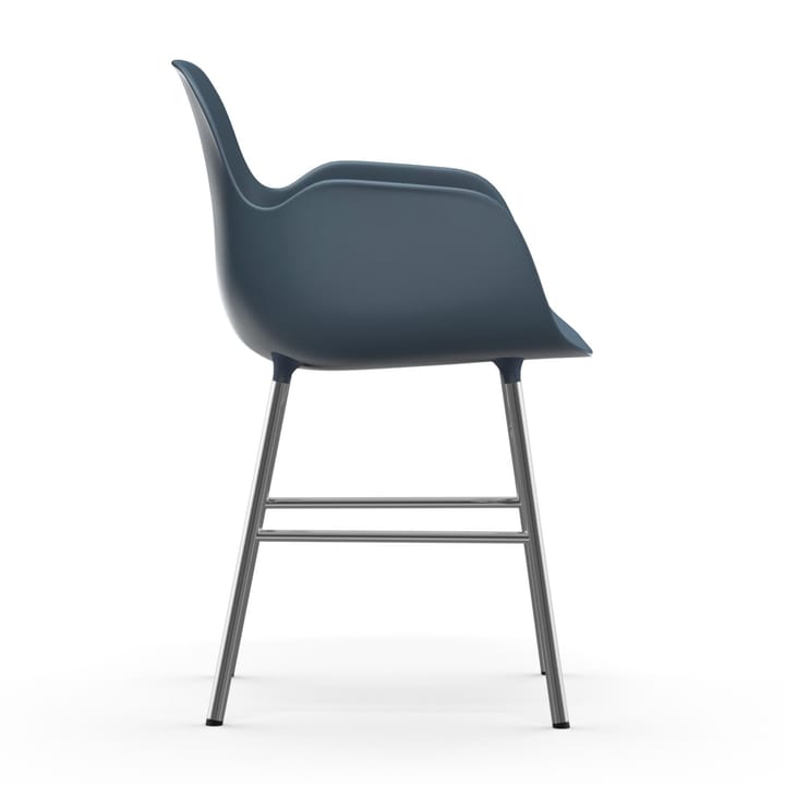 Form karmstol forkromede ben, Blå Normann Copenhagen