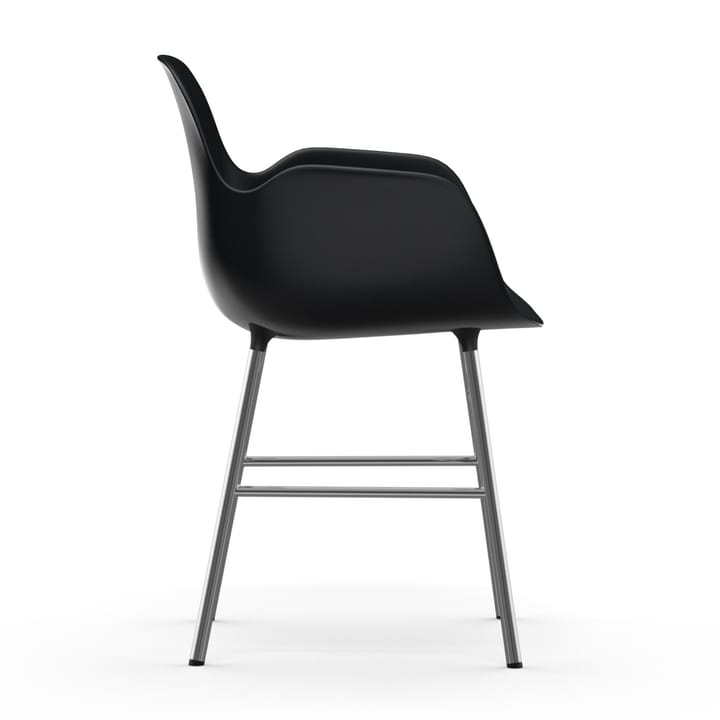 Form karmstol forkromede ben, Sort Normann Copenhagen