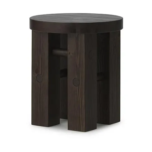 Fyr rund skammel 45 cm - Dark brown, Ø40x45 cm - Normann Copenhagen