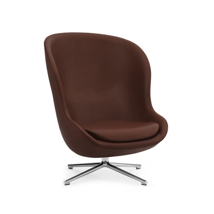 Hyg lænestol - læder Ultra 41598 cognac, drejefod i aluminium - Normann Copenhagen