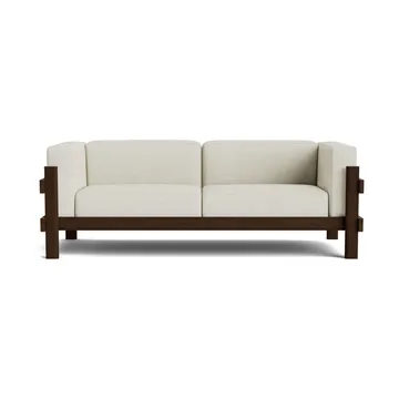 Kube sofa - Brunlakeret fyrretræ-stof Remix 223 Beige, 220 cm - Normann Copenhagen