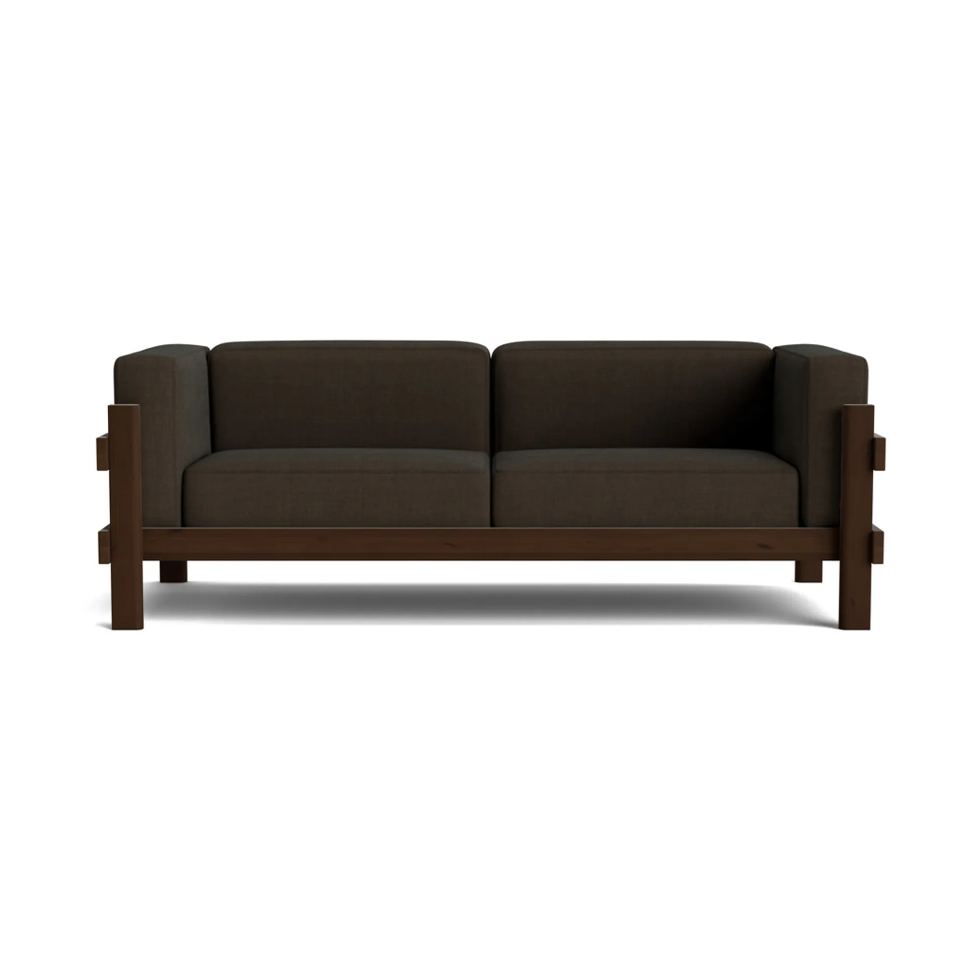 Kube sofa, Brunlakeret fyrretræ-stof Remix 356 Brown, 220 cm Normann Copenhagen