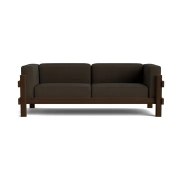 Kube sofa - Brunlakeret fyrretræ-stof Remix 356 Brown, 220 cm - Normann Copenhagen