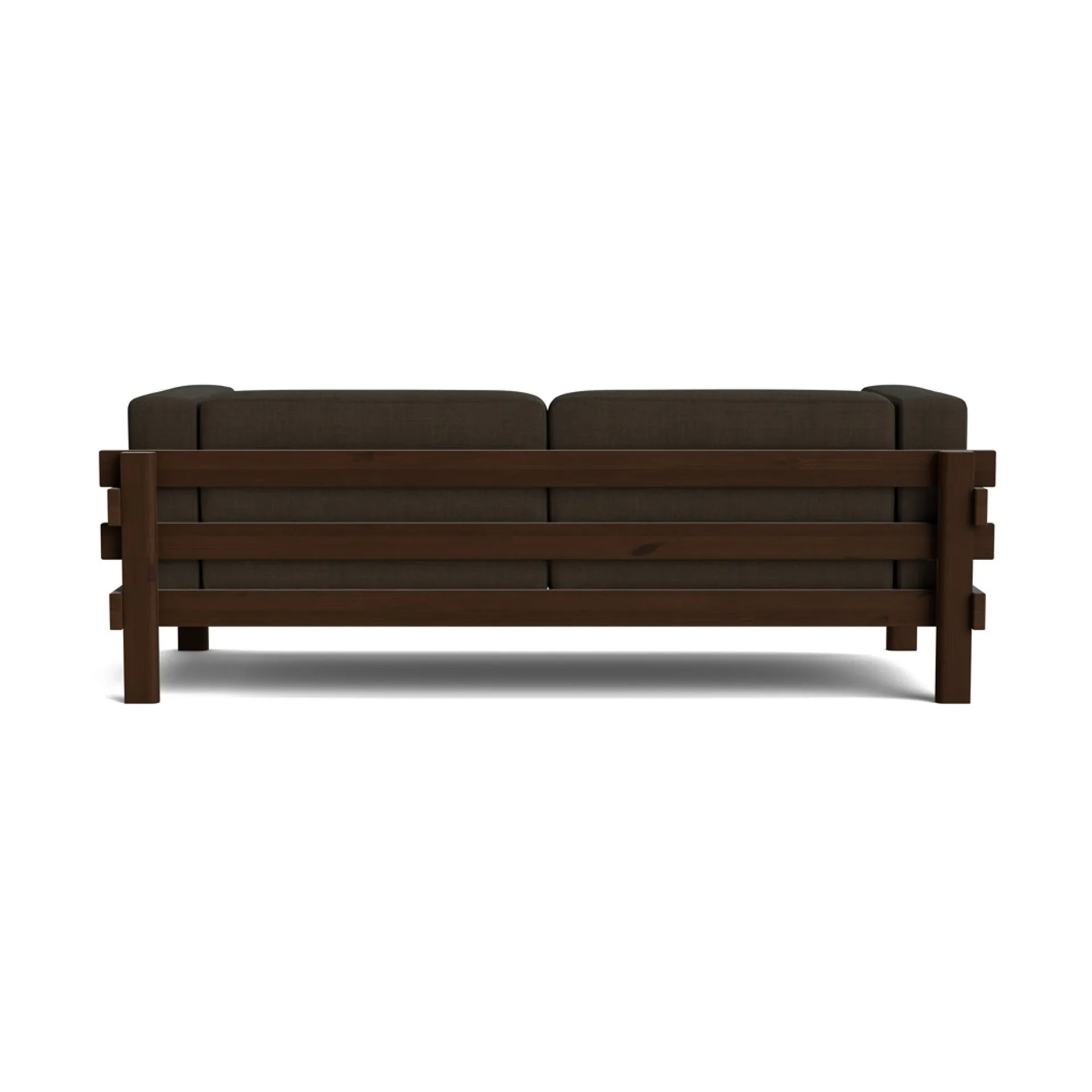 Kube sofa, Brunlakeret fyrretræ-stof Remix 356 Brown, 220 cm Normann Copenhagen