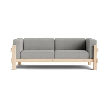 Kube sofa - Lakeret fyrretræ-stof Remix 143 Grey, 220 cm - Normann Copenhagen