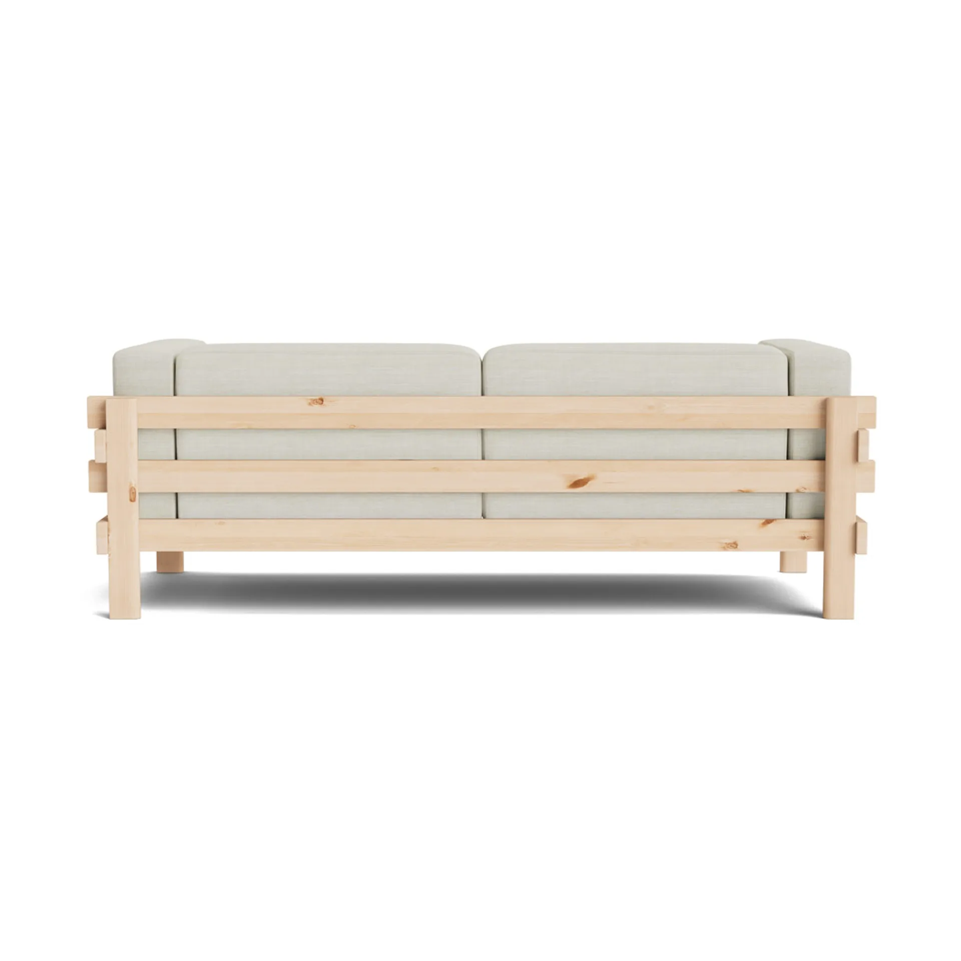 Kube sofa, Lakeret fyrretræ-stof Remix 223 Beige, 220 cm Normann Copenhagen